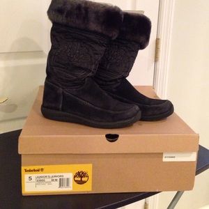 Timberland Girls Black Snow Boots Size 5