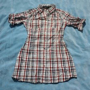 🎃Adorable plaid tunic with back tie🎃