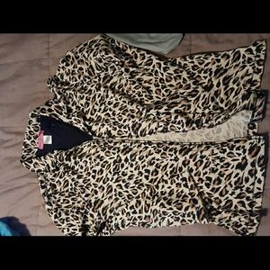Betsey Johnson cheetah print button down top