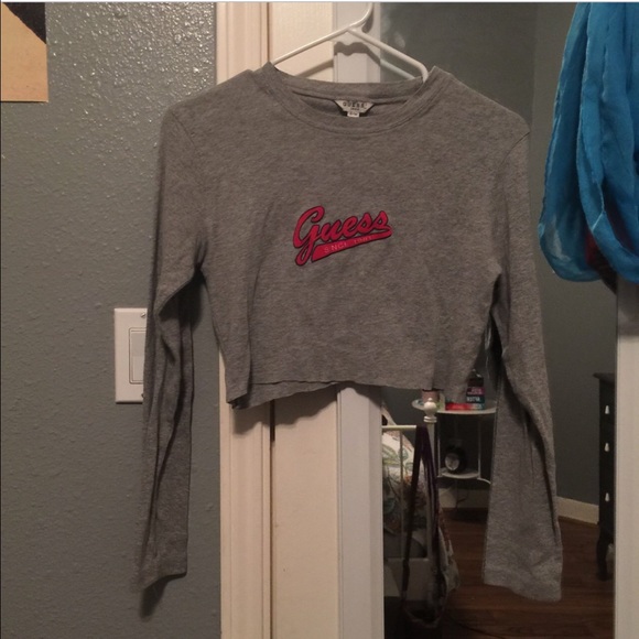 Cropped guess long sleeve shirt