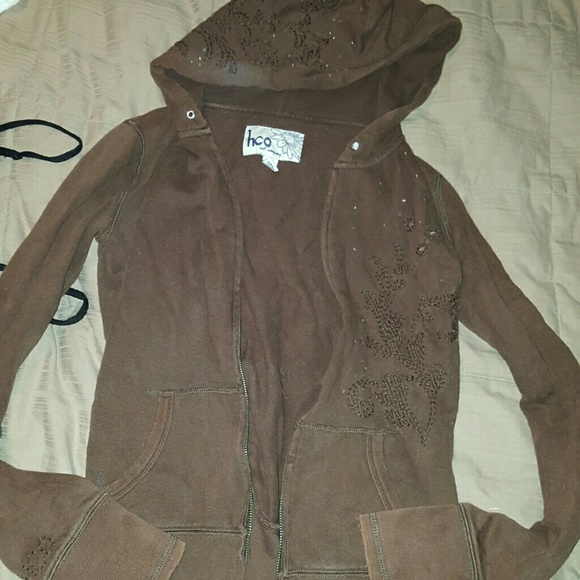Brown zip hoodie size Small - Picture 1 of 1