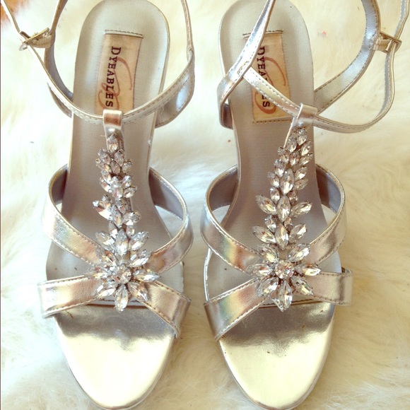 Silver gem heels