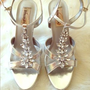 Silver gem heels