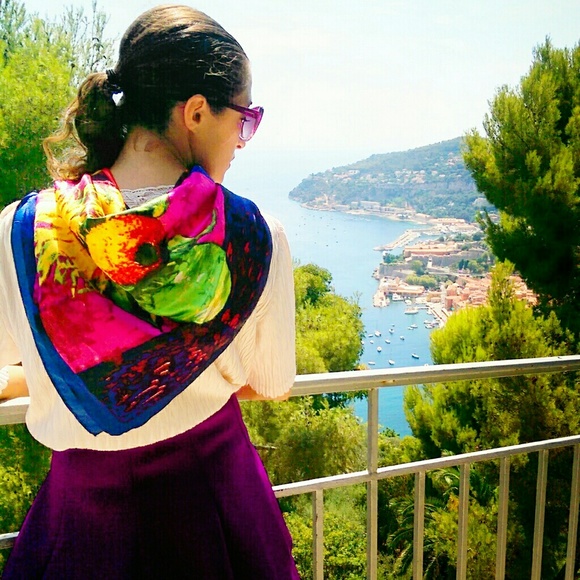 Silk Scarf - Fuscia Tournesols