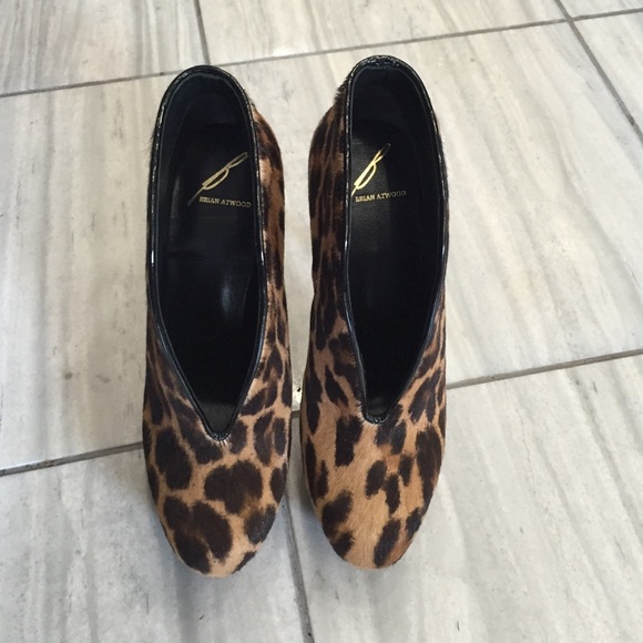 Brian Atwood leopard heel booties
