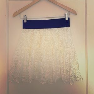 Lace skirt with black waist band