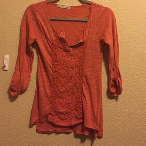 Burnt orange 3/4 sleeve shirt
