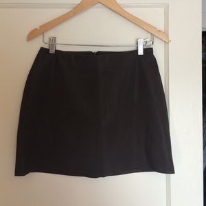 Brown leather skirt
