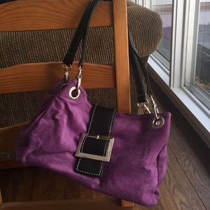 Suede purple handbag
