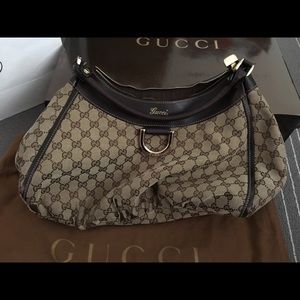 Authentic Gucci Brown GG Canvas Tote Shoulder Bag