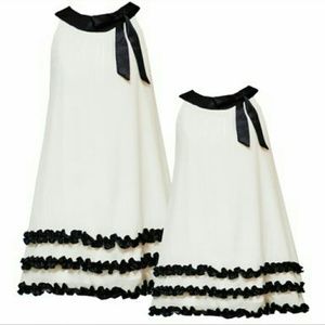 Rare Editions Girls 4T Ivory Black Ruffle Dress
