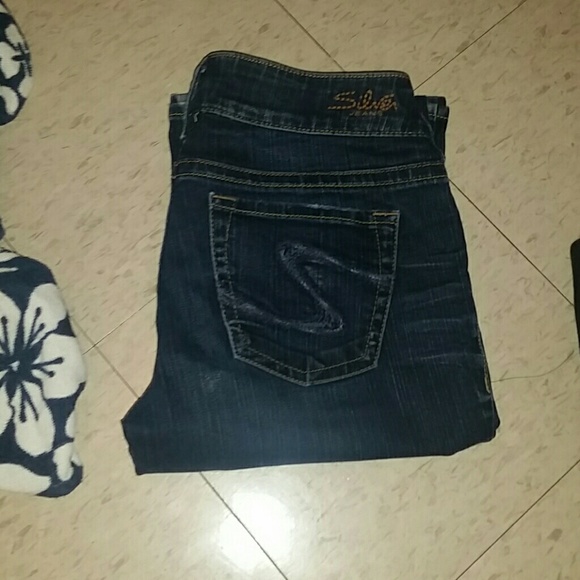 Silver extra long jeans