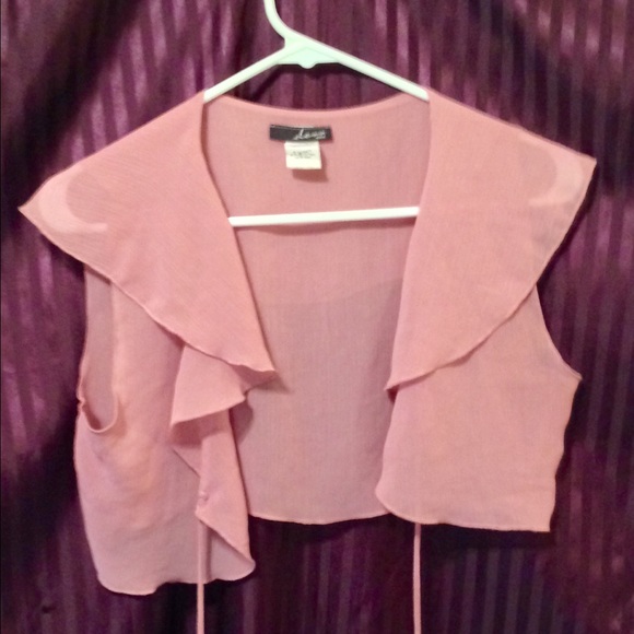 Semi-transparent muted pink shawl/overshirt size L
