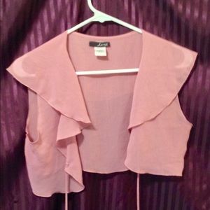 Semi-transparent muted pink shawl/overshirt size L