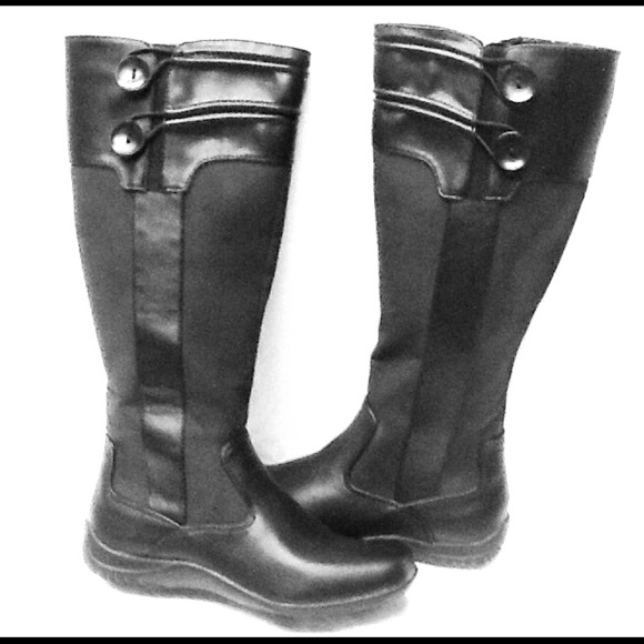 Black Stretchable Wellington-Rider-Biker  Boot