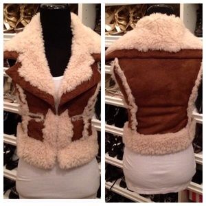 Guess Sleeveless Fur Vest