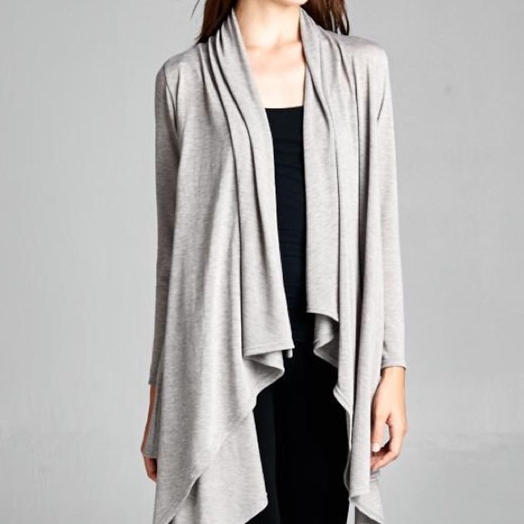 "Coy Mistress" One Button Draped Cardigan - Picture 2 of 4