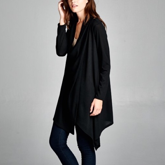 "Coy Mistress" One Button Draped Cardigan - Picture 4 of 4