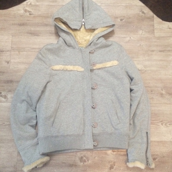 Juicy Couture Gray Faux Fur-Lined Jacket