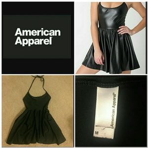 American Apparel black dress silky dress