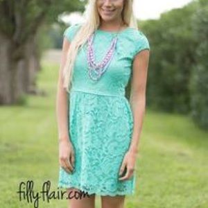 Beautiful mint lace dress.