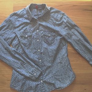 Denim collared shirt