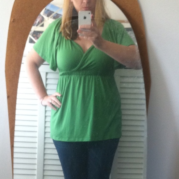 Green Peasant Top