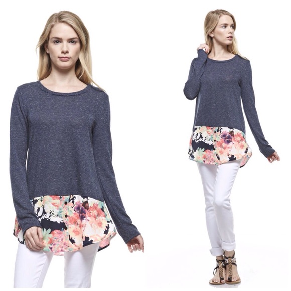 Long sleeve navy tunic