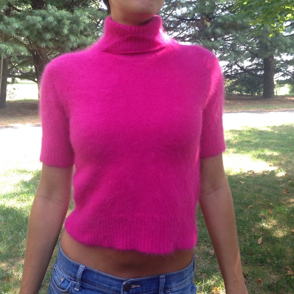 Pink angora sweater M