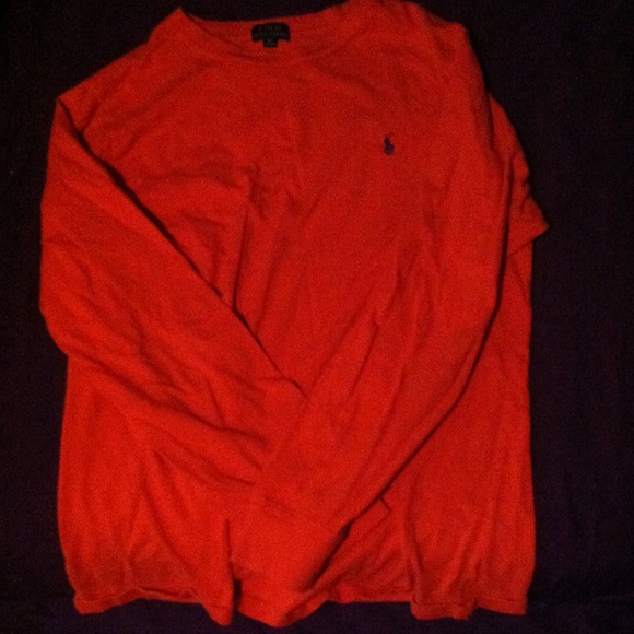 Orange Long Sleeve Polo Shirt