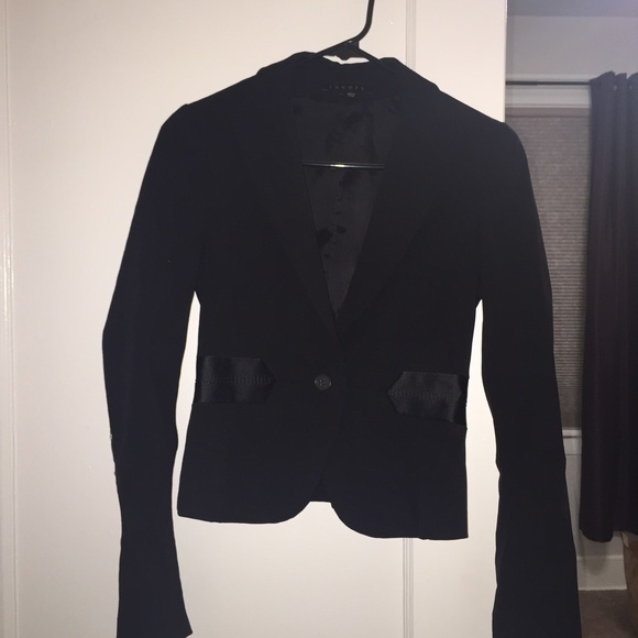 Black blazer with satin trim