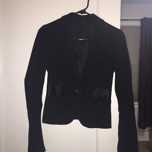 Black blazer with satin trim
