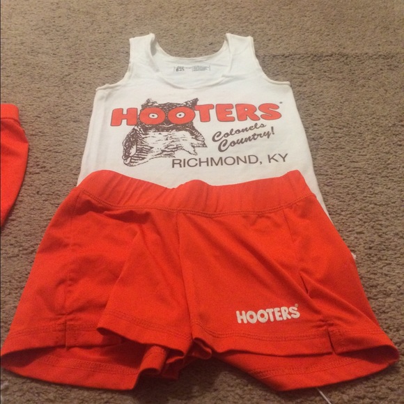 Orange and white hooters uniform