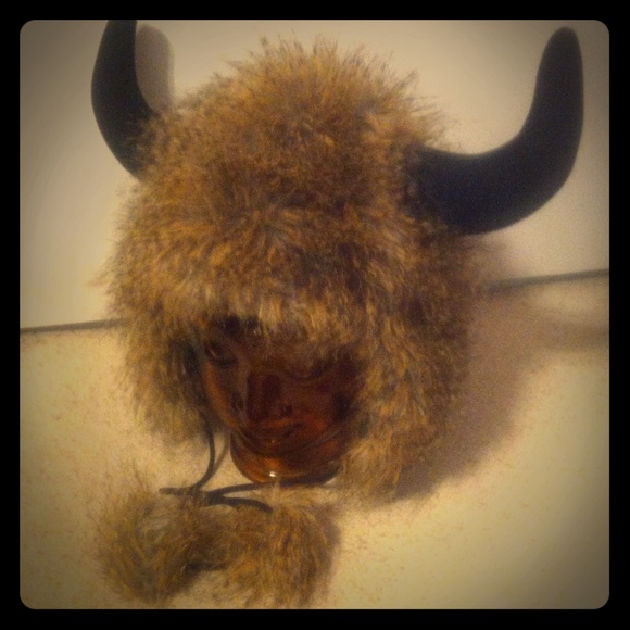 Novelty Buffalo Viking Winter Hat
