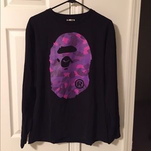 BAPE Black/Purple Ape Head Longsleeve