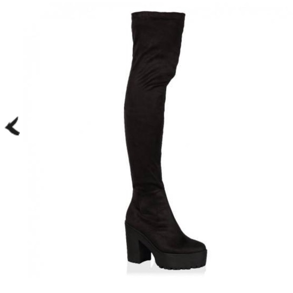 Public Desire thigh high chunky boots