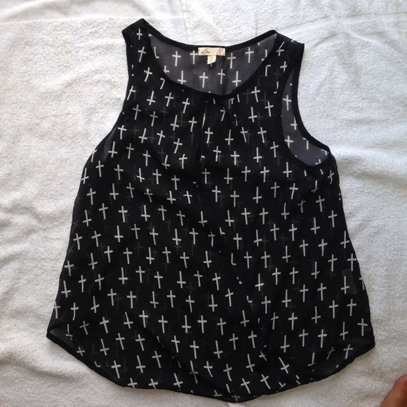 Black and white cross top