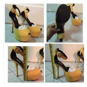 WOMEN SEXY STILETTOS- MUSTARD