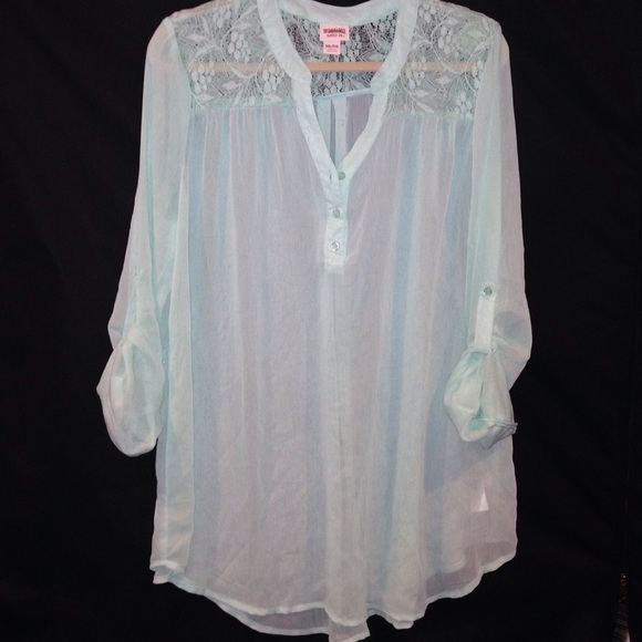 Beautiful sheer mint green shirt