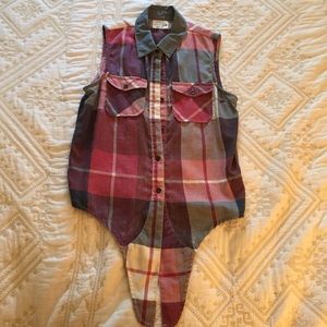Sleeveless flannel