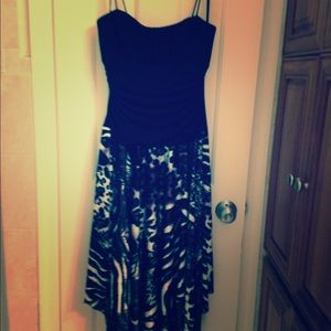Black and print spaghetti strap dress size 8