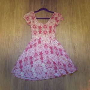 vneck/back skater dress
