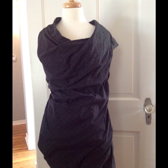 All Saints Black Eyelet Dress