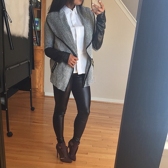 SOLD❌Tweed faux leather jacket - Picture 4 of 4