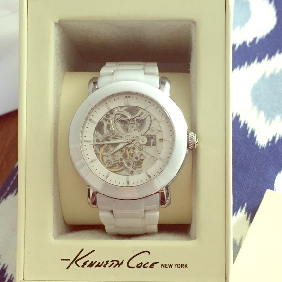 Kenneth Cole ceramic self-winding skeleton watch