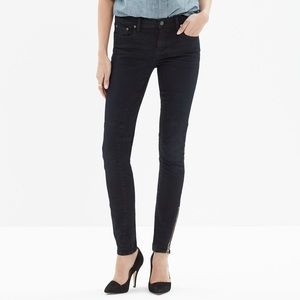 Madewell dark denim jeans with ankle zips