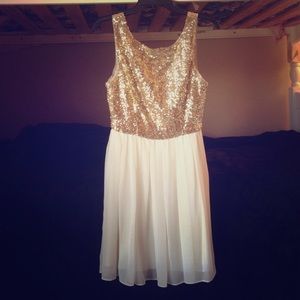 Gold/cream sequin homecoming dress