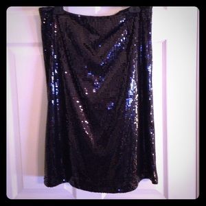 Back Sequin Pencil Skirt