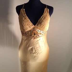 Sexy Golden Beaded Gown