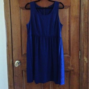 Royal blue scuba dress w/ floral imprint